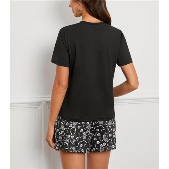 Women's Cute Pajama Set: Short Sleeve Top & Shorts - Picture 5 of 7